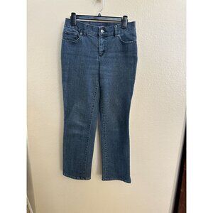 Liz Claiborne Petite Slim Power Super Stretch Denim Jeans Dark Wash Cotton 10P